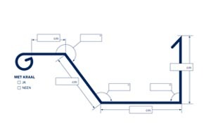 Bestelbon zink op maat - Bakgootmodel 1