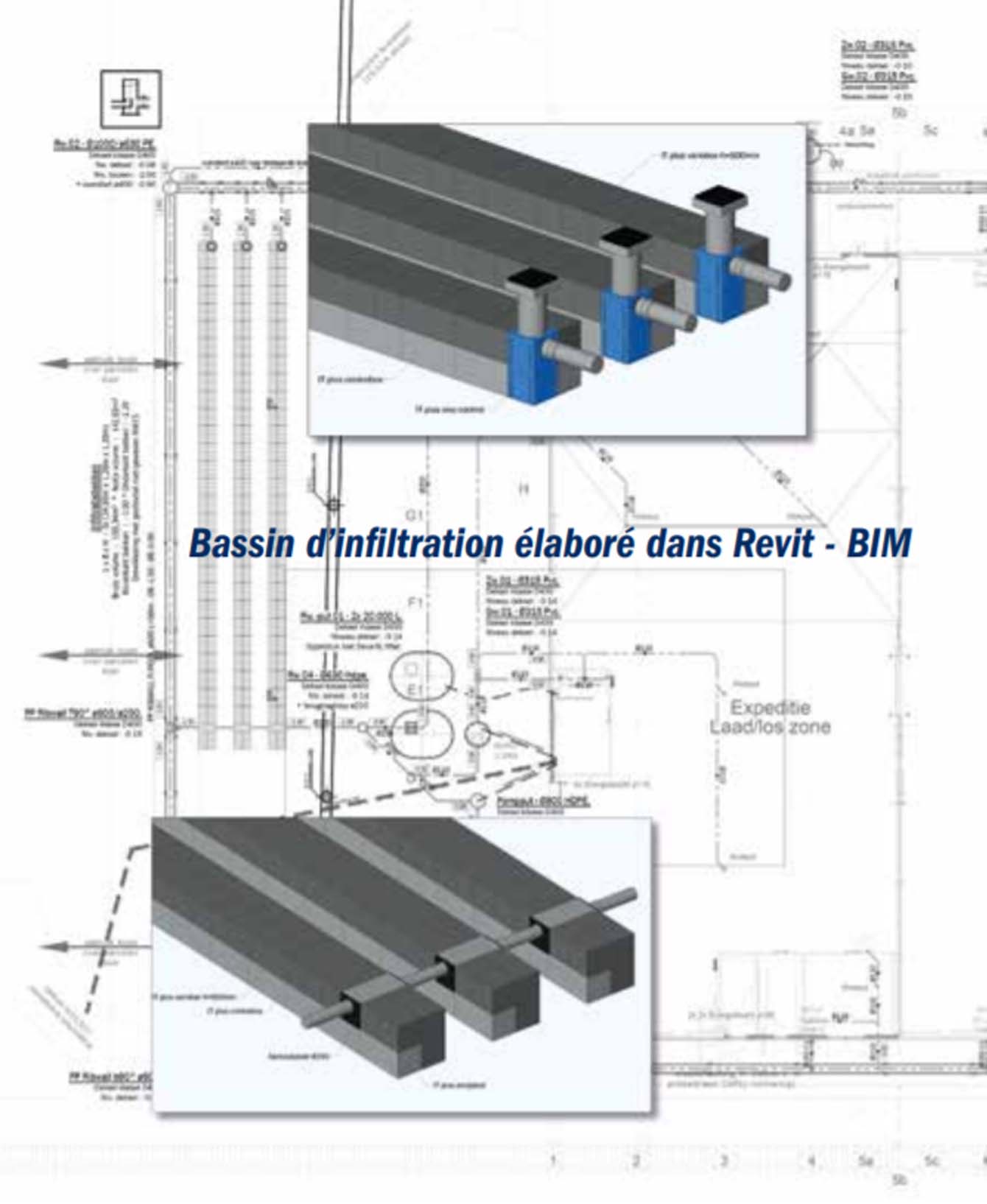 Bassin d'infiltration élaboré dans Revit BIM