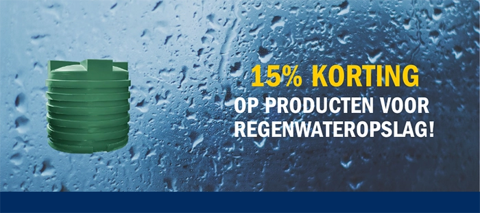 15% korting op producten voor regenwateropslag!