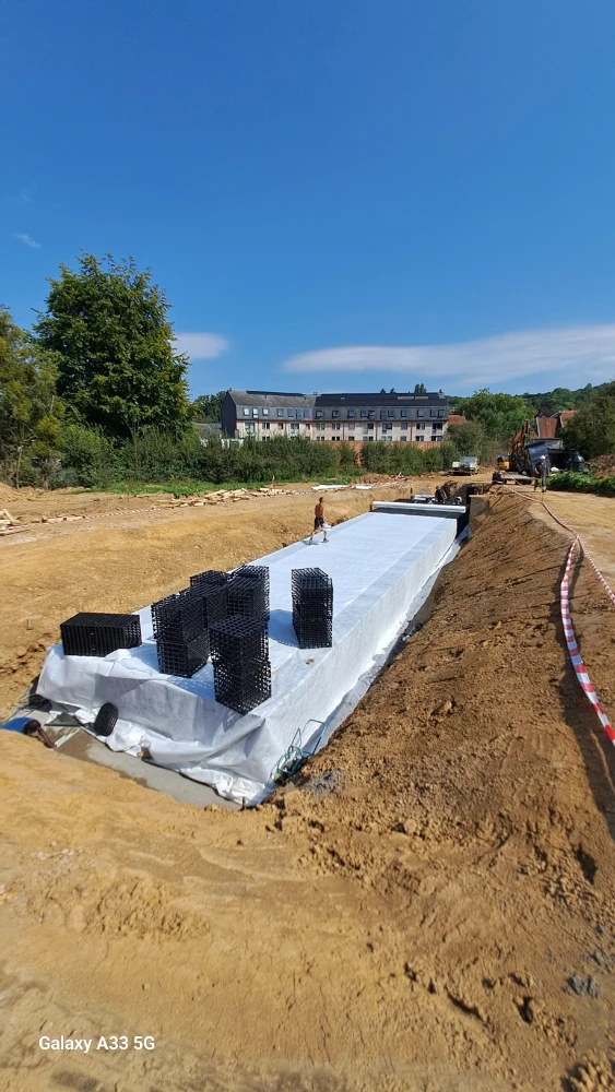 regenwater opvangen in bufferbekken 8